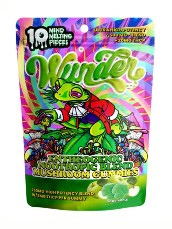 wunder mushroom gummies 7500mg blend + 20mg thc p